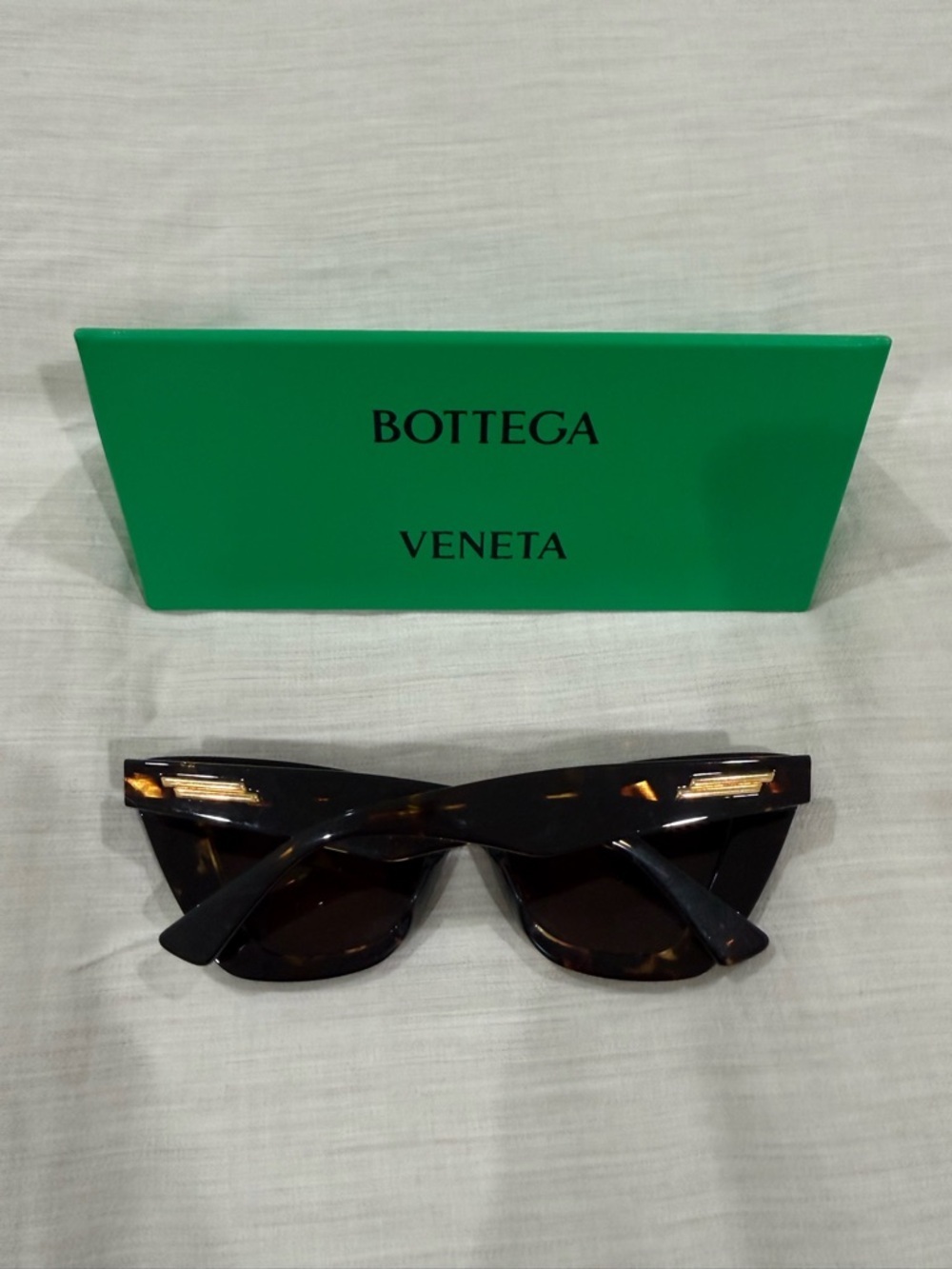Bottega Veneta Women's Tortoiseshell Cat-Eye Sunglasses - Dark Brown - Picture 2 of 5